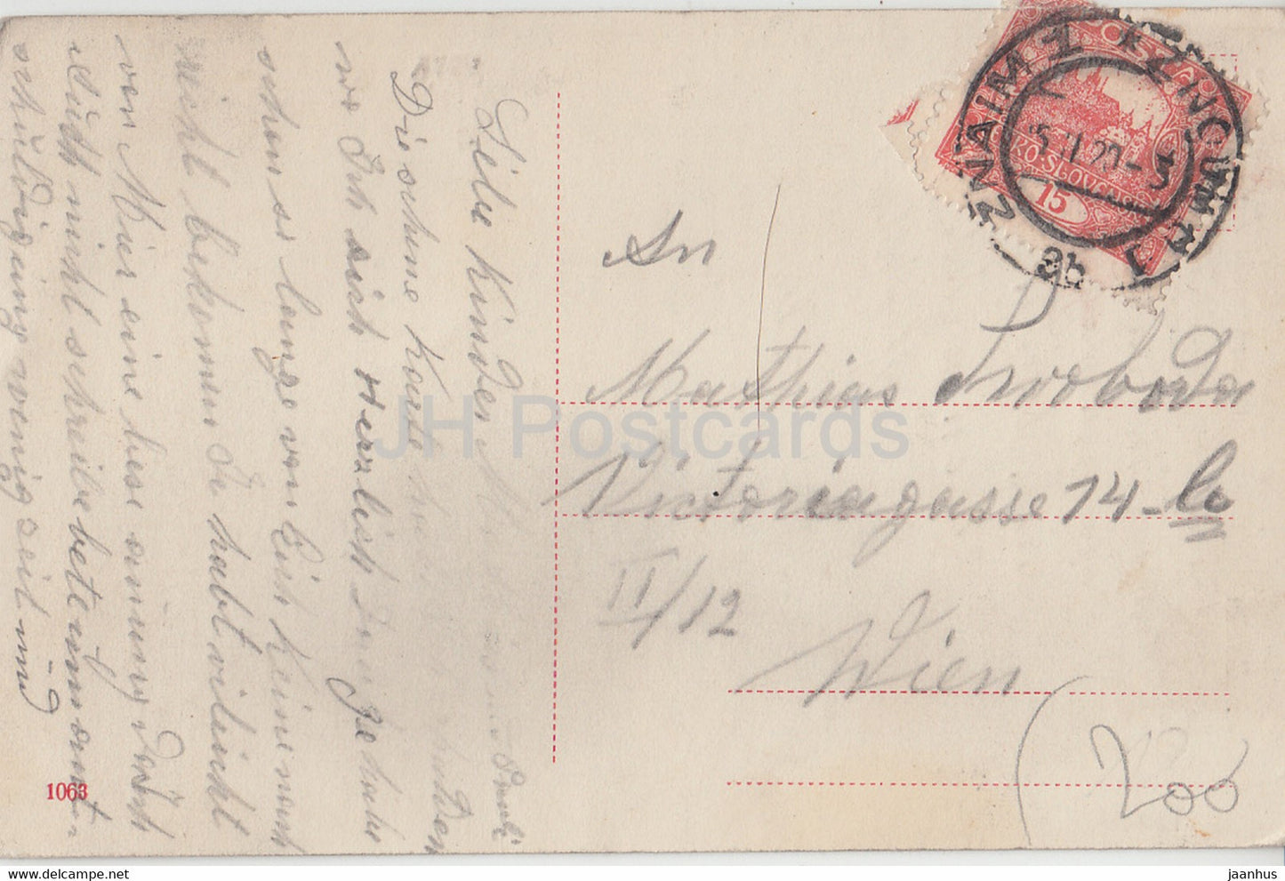 Znaim - Znojmo - Futtergasse und Rathausthurm - alte Postkarte - 1920 - Tschechien - Tschechoslowakei - gebraucht