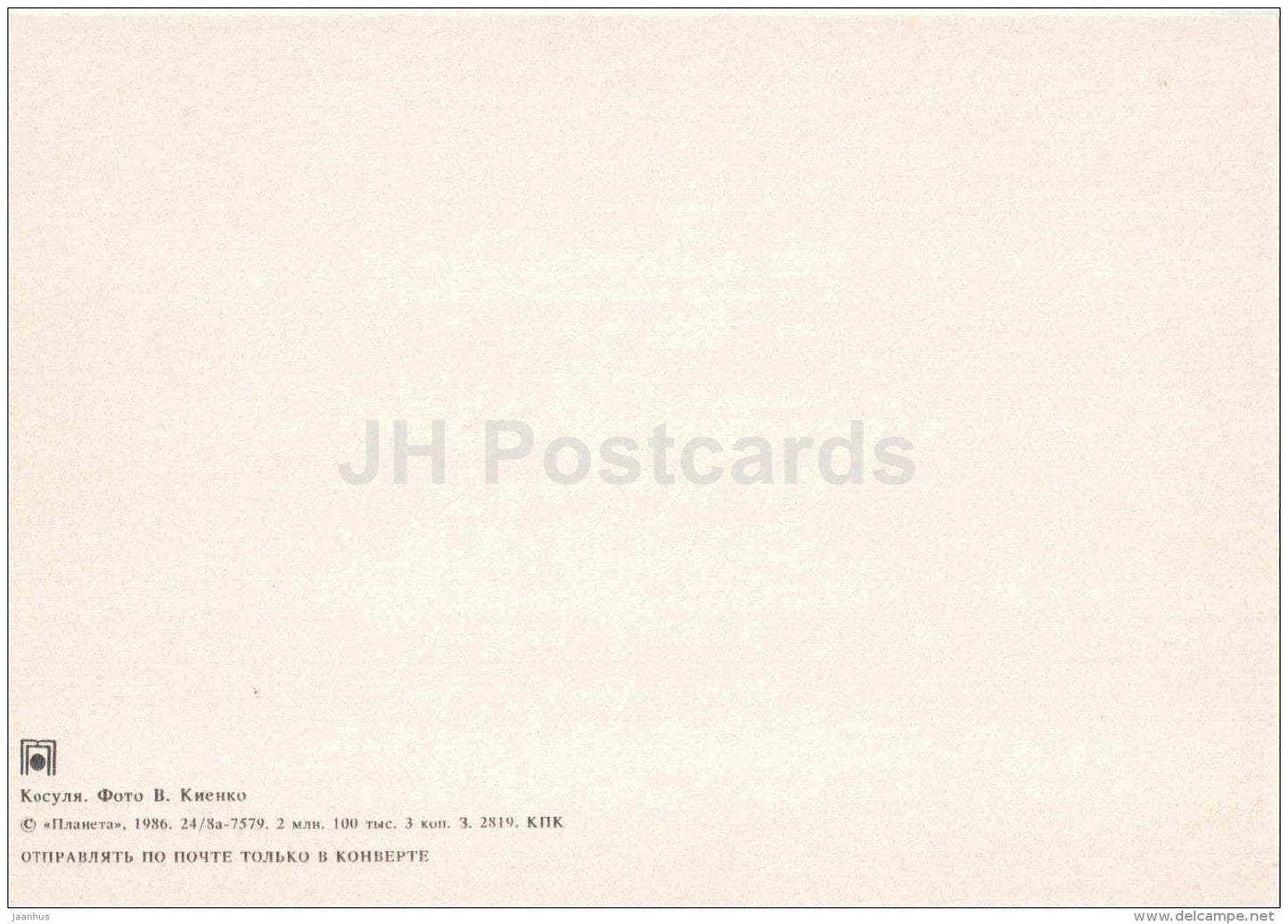 Roe Deer - 1986 - Russia USSR - unused - JH Postcards