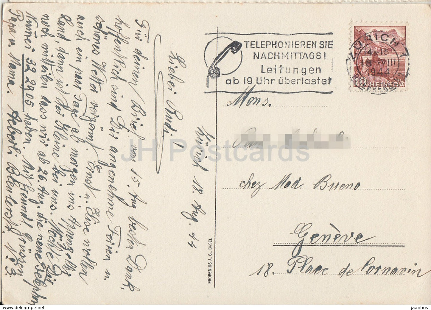 Rosegtal - 1944 - Switzerland - used