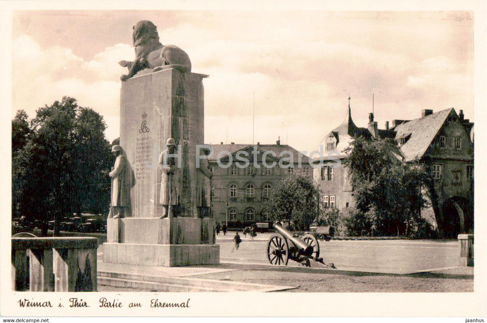 Weimar i Thur Partie am Ehrenmal - monument - old postcard - Germany - unused - JH Postcards