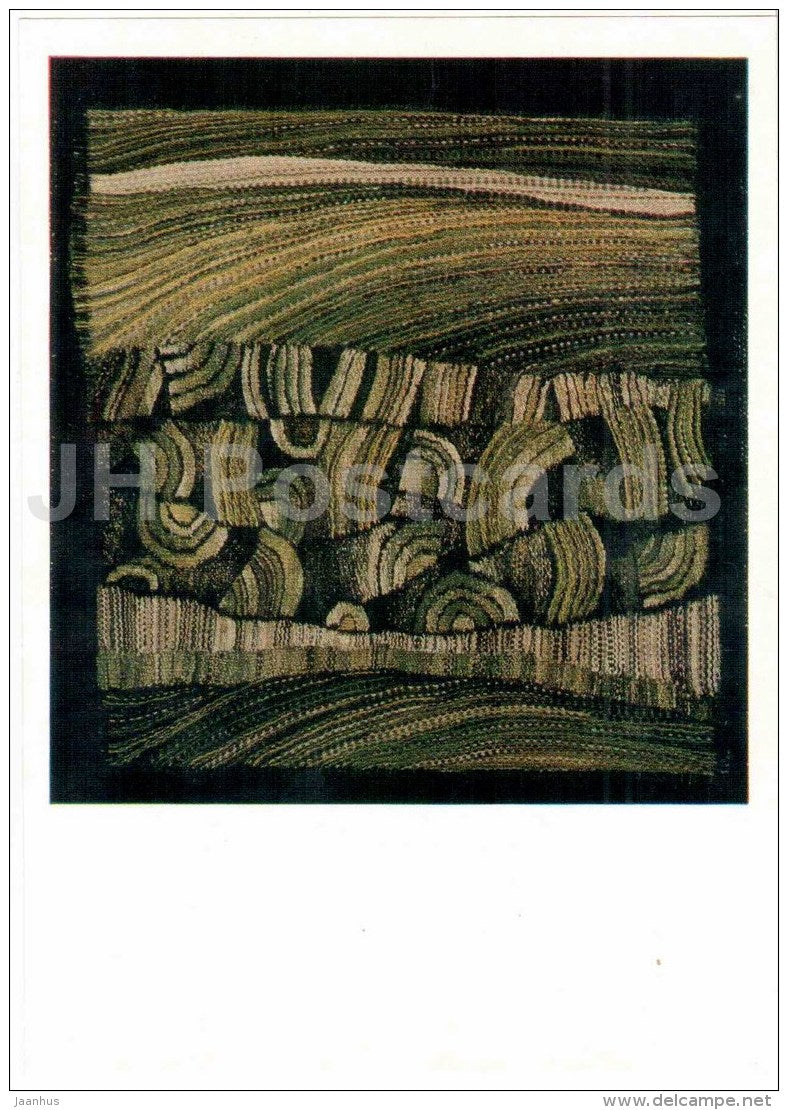 tapestry by Z. Alynskaite-Mitskoniene - Mowing , 1975 - arras - Lithuanian Gobelain - Lithuania - 1977 - unused - JH Postcards