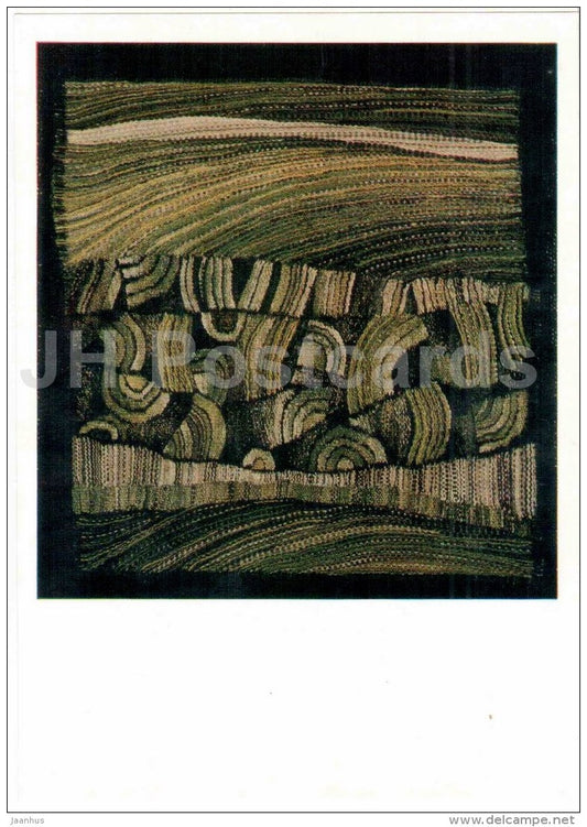 tapestry by Z. Alynskaite-Mitskoniene - Mowing , 1975 - arras - Lithuanian Gobelain - Lithuania - 1977 - unused - JH Postcards