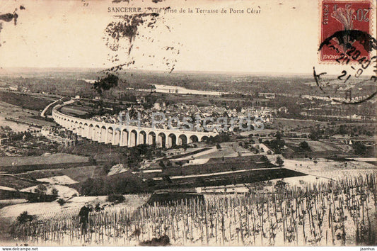 Sancerre - Vue prise de la Terrasse de Porte Cesar - old postcard - 1921 - France - used - JH Postcards
