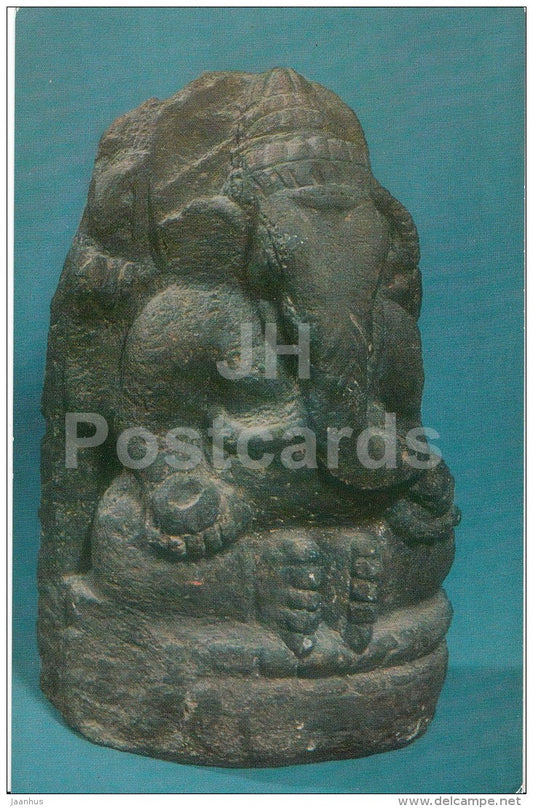 Ganesha , trachyte - sculpture - elephant - Java - Indonesia - Russia USSR - unused - JH Postcards