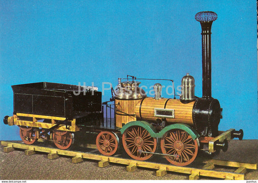 Model of Saxonia steam locomotive - Verkehrsmuseum Dresden - DDR Germany - unused - JH Postcards