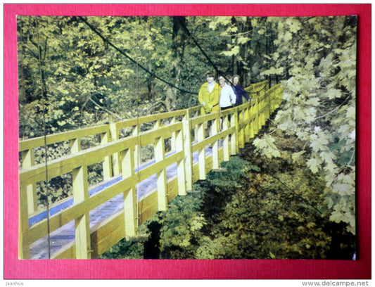 Rope-Way bridge in Sigulda - Sigulda - Latvia USSR - unused - JH Postcards