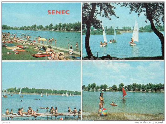 Senec - Slnecne lakes - beach - sailing boat - surfing - Czechoslovakia - Slovakia - unused - JH Postcards