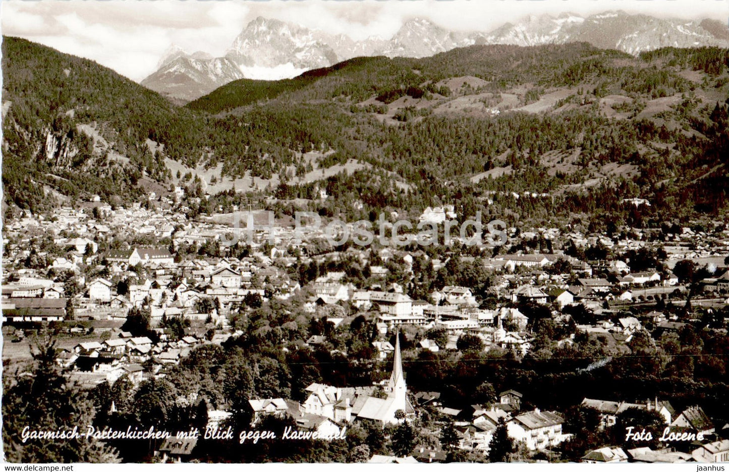 Garmisch Partenkirchen mit Blick gegen Karwendel - old postcard - Germany - unused - JH Postcards