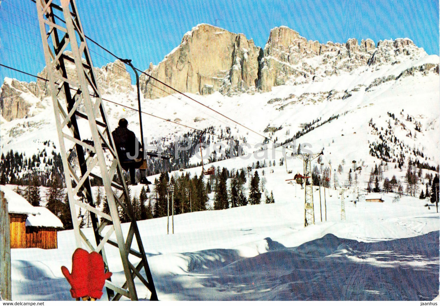 Dolomiti - Catinaccio - Seggiovia al Rifugio Paolina 2200 m - Rosengarten - skilift - Italy - used - JH Postcards