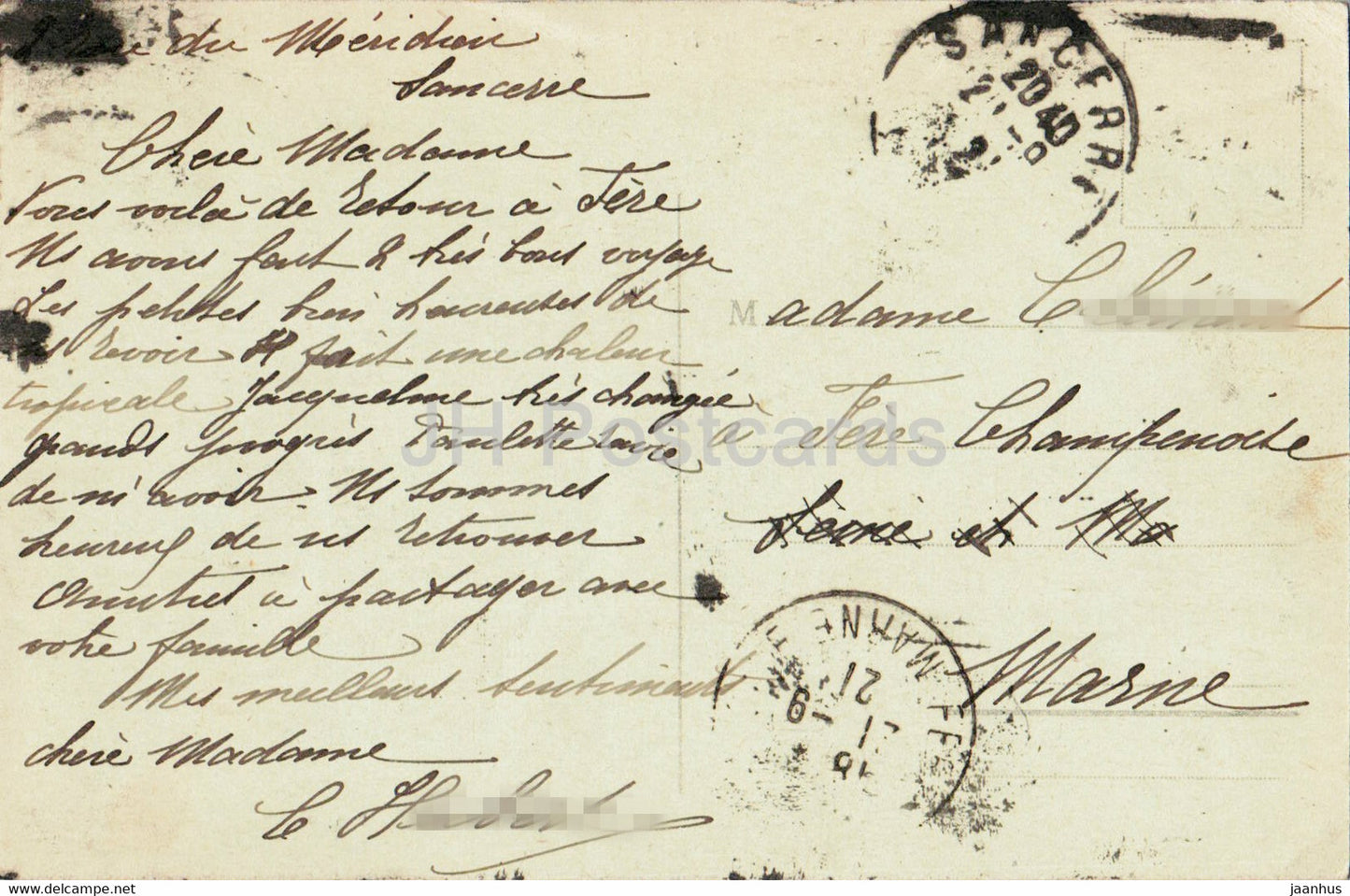 Sancerre - Vue prise de la Terrasse de Porte Cesar - old postcard - 1921 - France - used