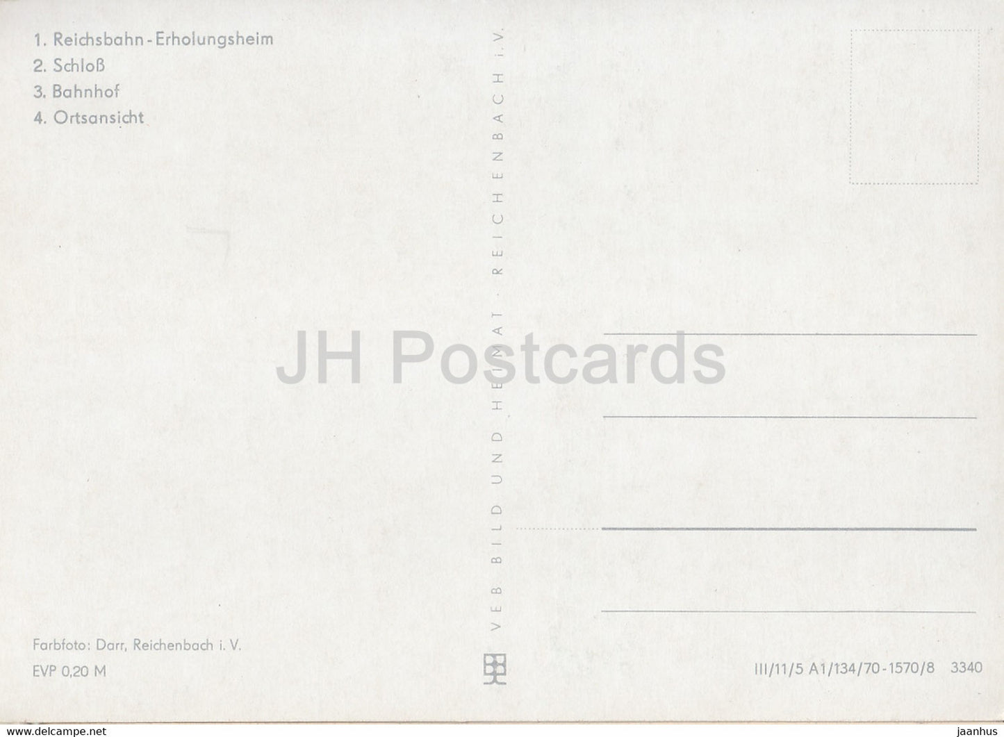 Elgersburg - Reichsbahn Erholungsheim - Schloss - Bahnhof - Ortsansicht - Germany DDR - unused