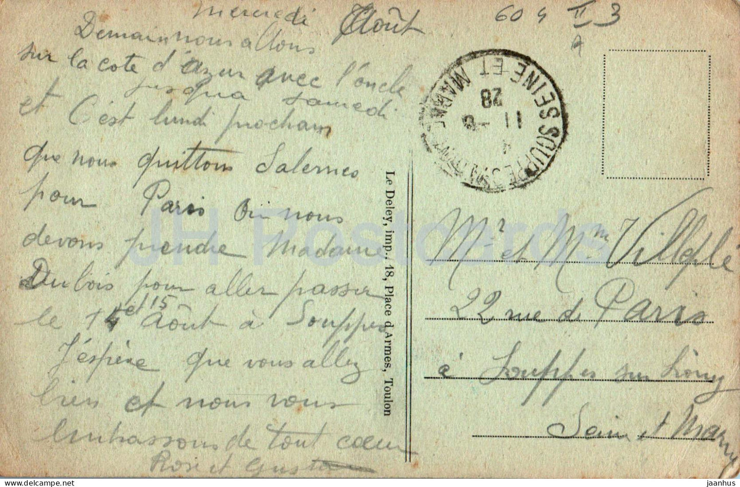 Salernes - Vue Generale - alte Postkarte - 1928 - Frankreich - gebraucht 