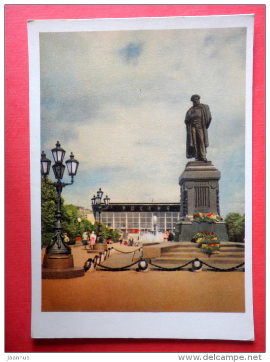 Monument to Pushkin - Moscow - 1963 - Russia USSR - unused - JH Postcards