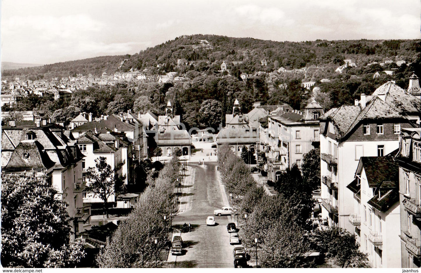 Bad Nauheim mit Blick zum Johannisberg - old postcard - Germany - unused - JH Postcards
