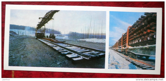 railway installation - BAM - Baikal-Amur Mainline , construction of the railway  - 1975 - Russia USSR - unused - JH Postcards