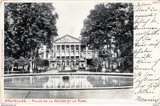 Bruxelles - Brussels - Palais de La Nation et le Parc - old postcard - 1904 - Belgium - used - JH Postcards