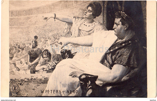 painting by W. Peters - Nero - Colosseum - art - old postcard - Imperial Russia - unused - JH Postcards