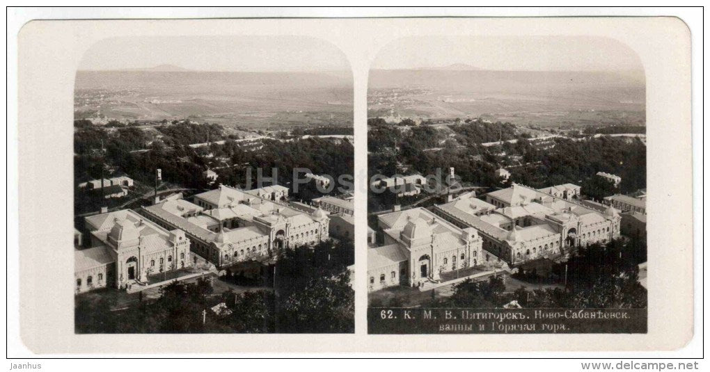 Novo-Sabanyevsk baths - Goryachaya - Pyatigorsk - Caucasus - Russia - Russie - stereo photo - stereoscopique - old photo - JH Postcards