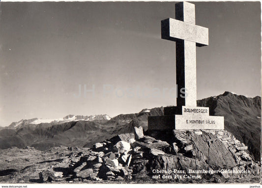 Oberalp Pass - Baumberger Gedenkstein auf dem Piz Calmot - monument - 3269 - Switzerland - unused - JH Postcards