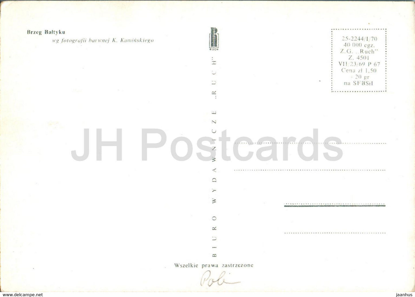 Brzeg Baltyku - Baltic sea shore - Poland - unused