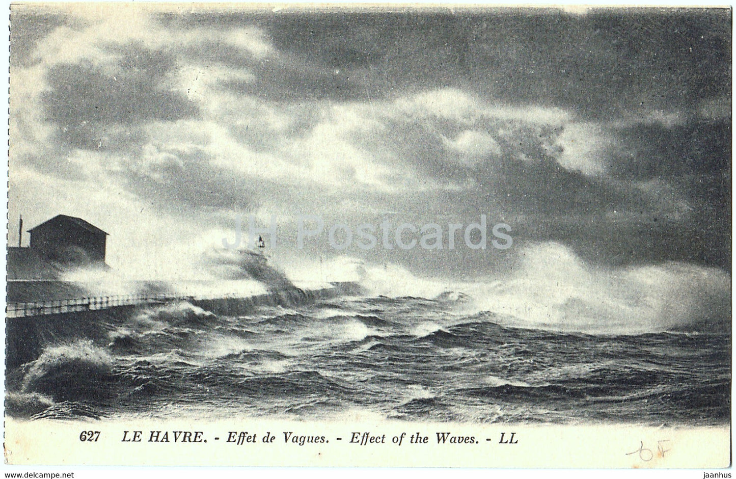 Le Havre - Effet de Vagues - Effect of the Waves - 627 - old postcard - France - unused - JH Postcards