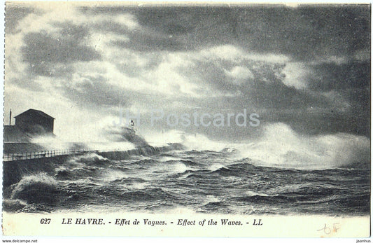 Le Havre - Effet de Vagues - Effect of the Waves - 627 - old postcard - France - unused - JH Postcards