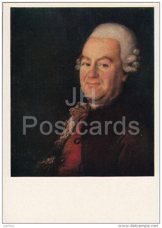 painting by D. Levitzky - Portrait of Unknown Man in Brown Coat - Russian art - 1976 - Russia USSR - unused - JH Postcards