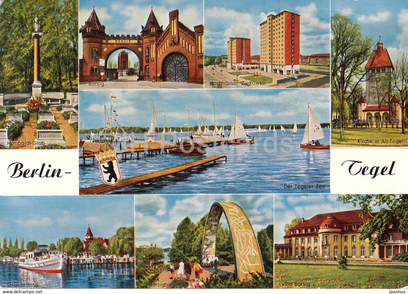 Berlin - Tegel - Humboldt Grab - Strandschloss - Borsig - Tegeler See - 1968 - Germany - used - JH Postcards