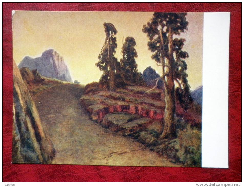Painting by I. V. Titkov - Chuya Highway or Chuysky Trakt, Siberia - russian art - unused - JH Postcards
