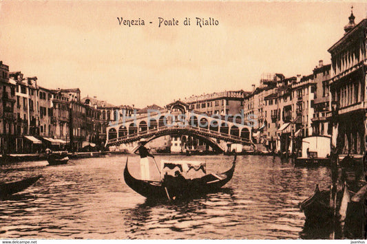 Venezia - Venice - Ponte di Rialto - Rialto Bridge - old postcard - Italy - unused - JH Postcards