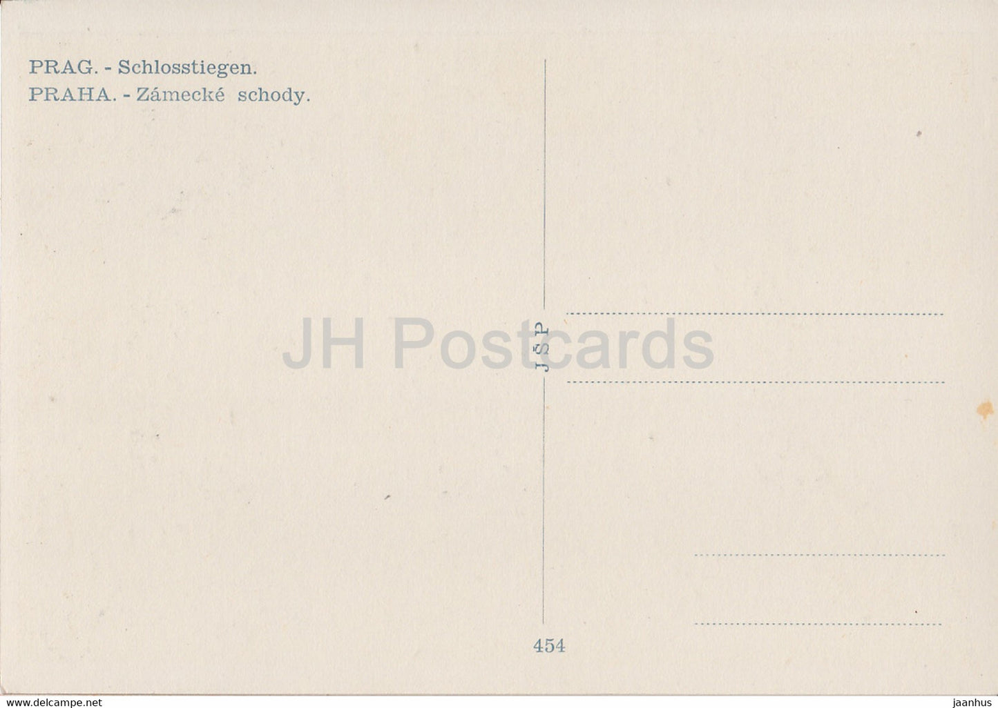 Praha - Prague - Prag - Schlosstiegen - Zamecke schody - Castle Stairs - old postcard - 454 - Czech Republic - unused