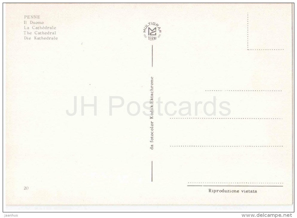 Il Duomo - cathedral - Penne - Pescara - Abruzzo - 65017 - 20 - Italia - Italy - unused - JH Postcards