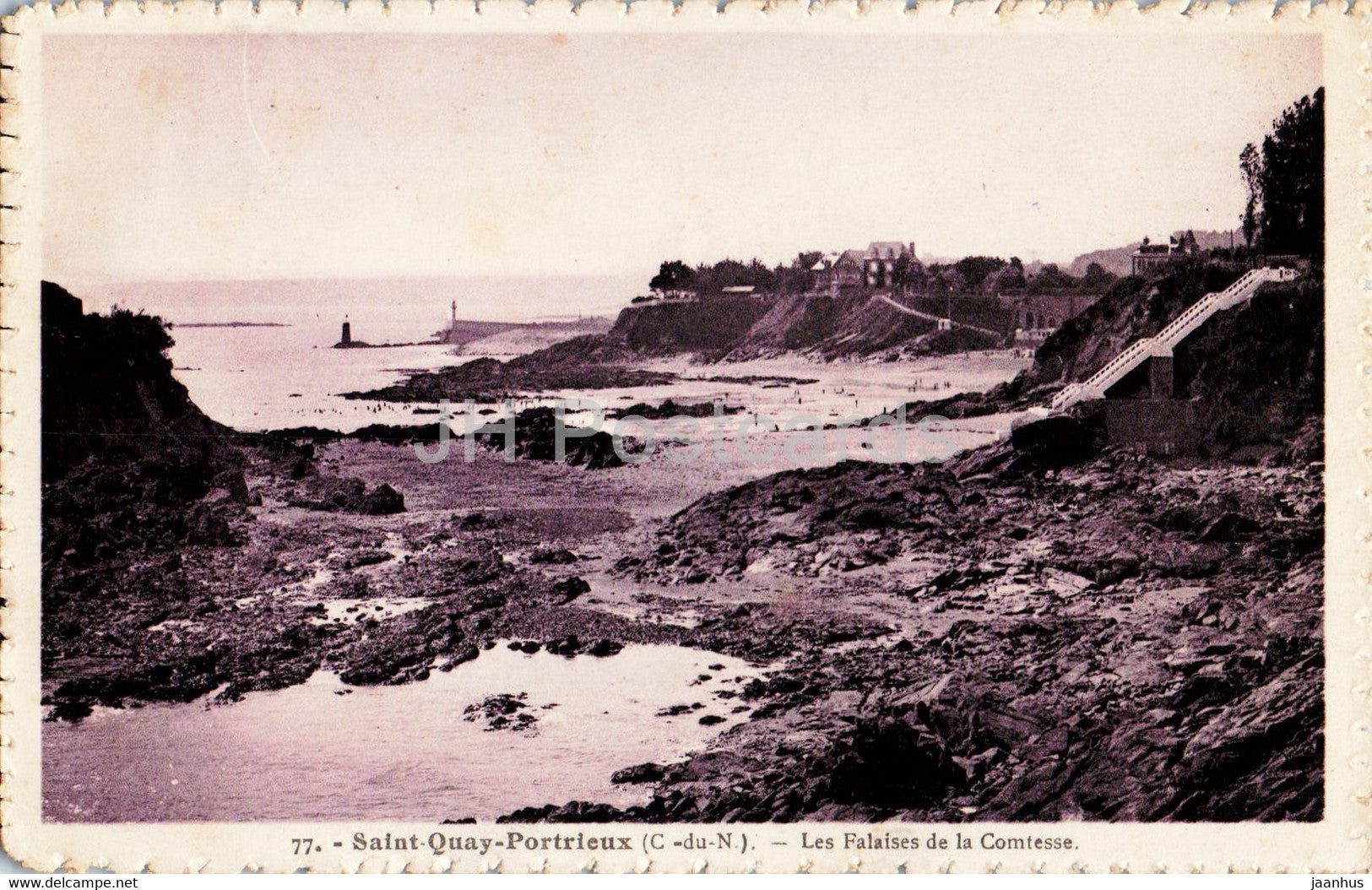 Saint Quay Portieux - Les Falaises de la Comtesse - 77 - old postcard - France - used - JH Postcards
