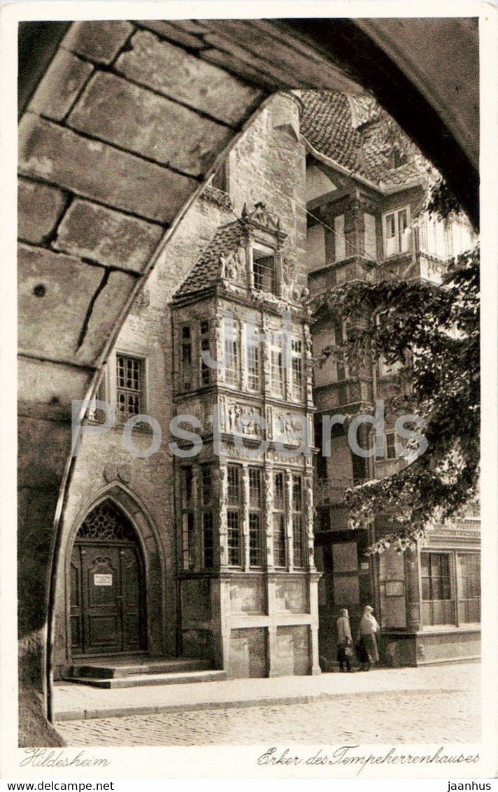 Hildesheim - Erker des Tempeherrenhauses - 73 - old postcard - Germany - unused - JH Postcards