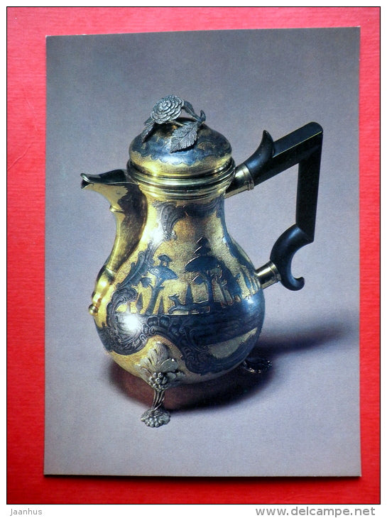 Coffee Pot , 1779 Tobolsk , silver - Moscow Kremlin Armoury - 1982 - Russia USSR - unused - JH Postcards