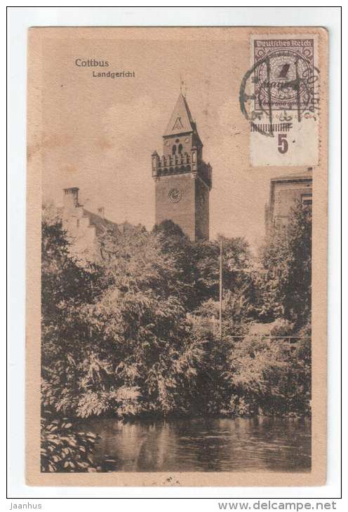 Landgericht - Cottbus - Germany - 18 - old postcard - sent from Germany Cottbus to Estonia Tallinn - used - JH Postcards