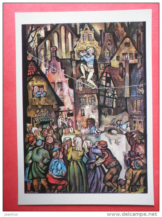 Tightrope Walker - The Legend of Thyl Ulenspiegel and Lamme Goedzak by de Coster - 1975 - Russia USSR - unused - JH Postcards