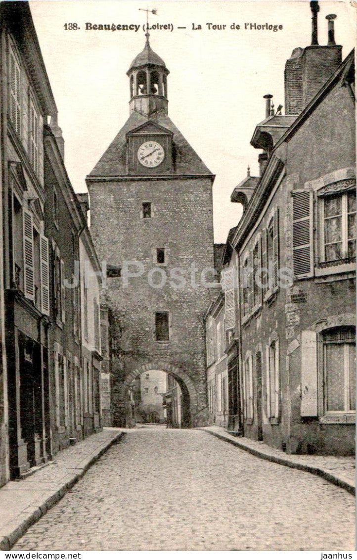 Beaugency - La Tour de l'Horloge - The Clock Tower - 138 - old postcard - 1931 - France - used - JH Postcards