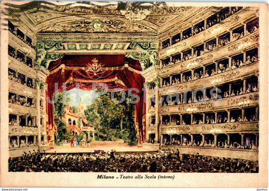 Milano - Milan - Teatro alla Scala - theatre - Interno - old postcard - 1940s - Italy - used - JH Postcards