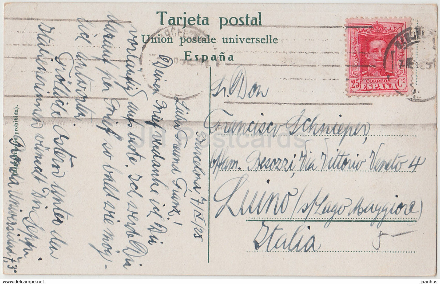 Barcelona - Vista de la Ciudad desde el Monte Tibidabo - 2 - alte Postkarte - 1925 - Spanien - gebraucht