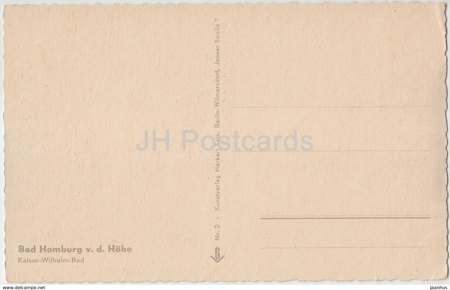 Bad Homburg v d Hohe - Kaiser Wilhelm Bad - old postcard - Germany - unused