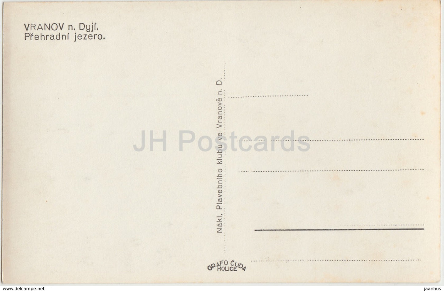 Vranov n Dyji - prehradni jezero - Vranov nad Dyji - See - alte Postkarte - Tschechische Republik - unbenutzt