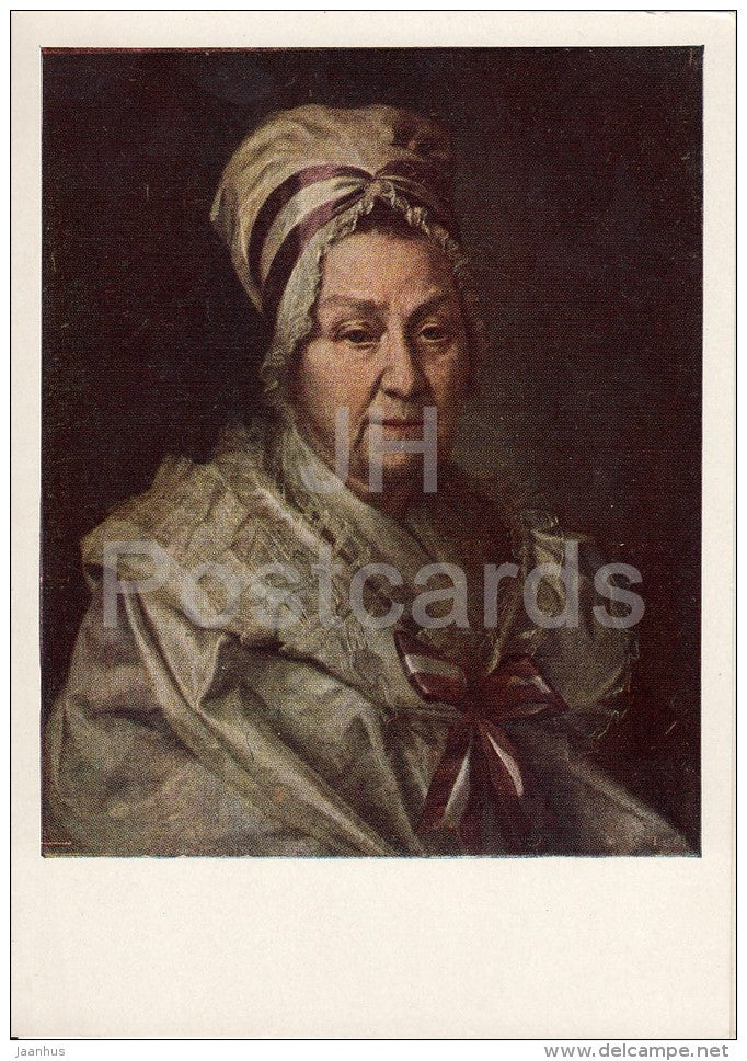painting by D. Levitzky - Portrait of A. Vasilyeva , 1789 - old woman - Russian art - 1967 - Russia USSR - unused - JH Postcards