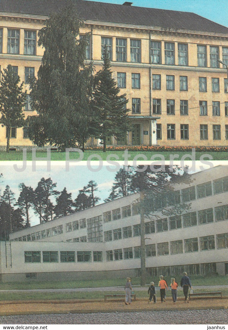 Elva - I High School - II High School - 1989 - Estonia USSR - unused - JH Postcards