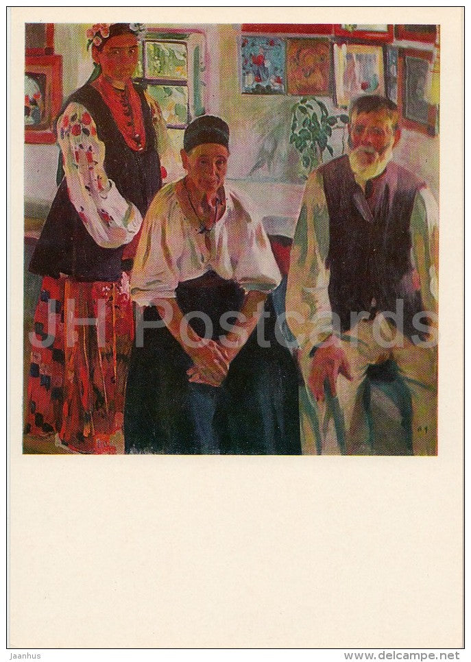 painting by A. Murashko - Peasant Family , 1914 - Ukrainian art - 1981 - Russia USSR - unused - JH Postcards