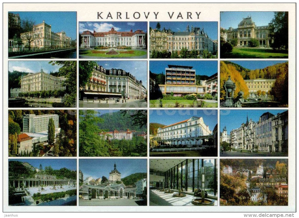 Spa - architecture - Karlovy Vary - Karlsbad - Czech - used 1998 - JH Postcards