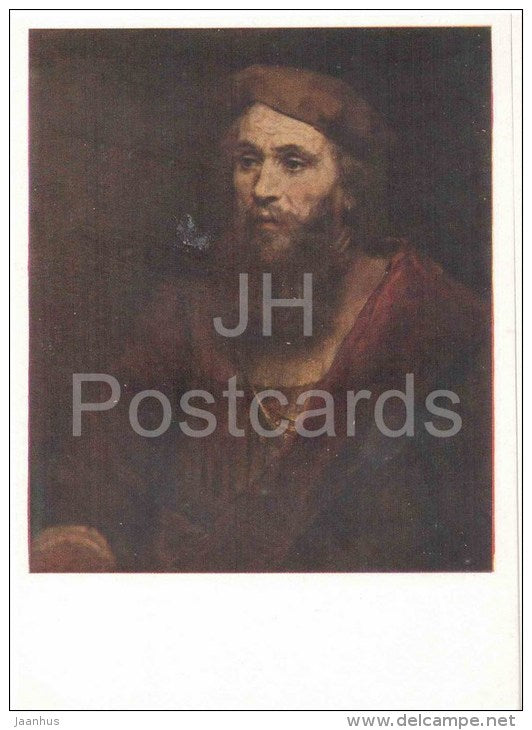 painting by Rembrandt - Portrait of a Man , 1661 - dutch art - unused - JH Postcards