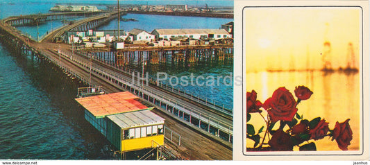 Neftyanye Kamni - Neft Daslari - overpass - oil plant - 1975 - Azerbaijan USSR - unused - JH Postcards