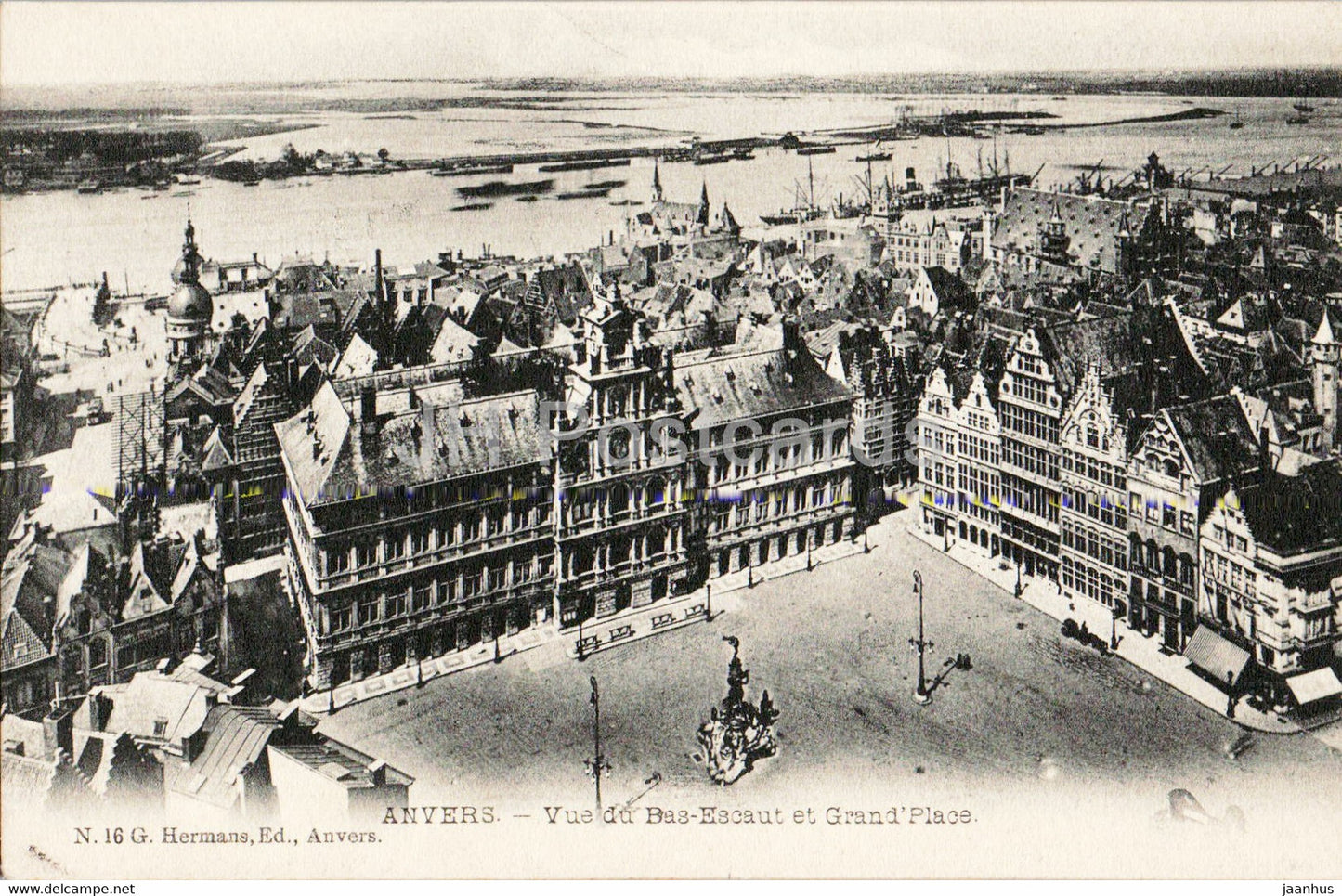 Anvers - Antwerpen - Vue du Bas Escaut et Grand Place - 16 - old postcard - Belgium - unused - JH Postcards