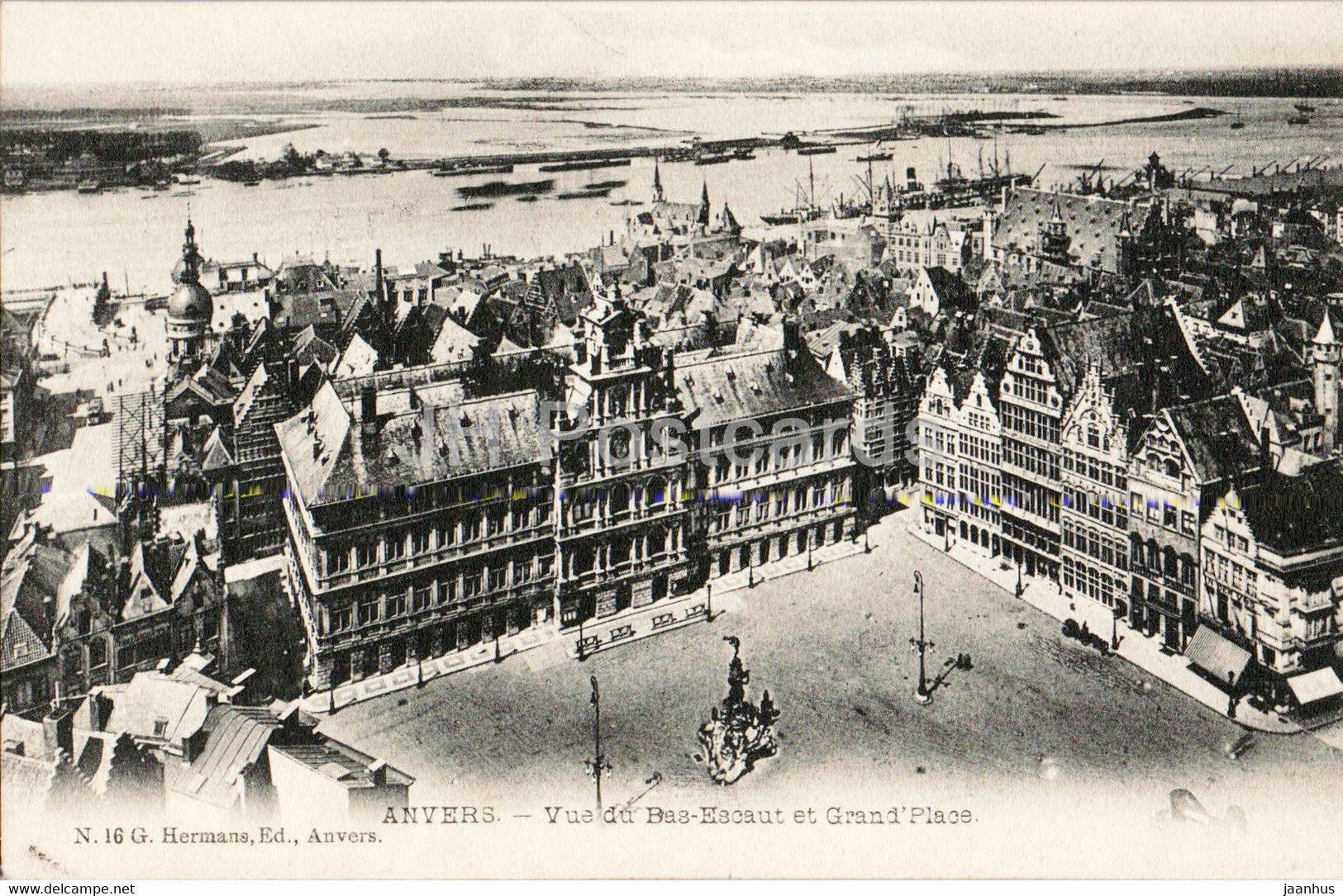 Anvers - Antwerpen - Vue du Bas Escaut et Grand Place - 16 - old postcard - Belgium - unused - JH Postcards